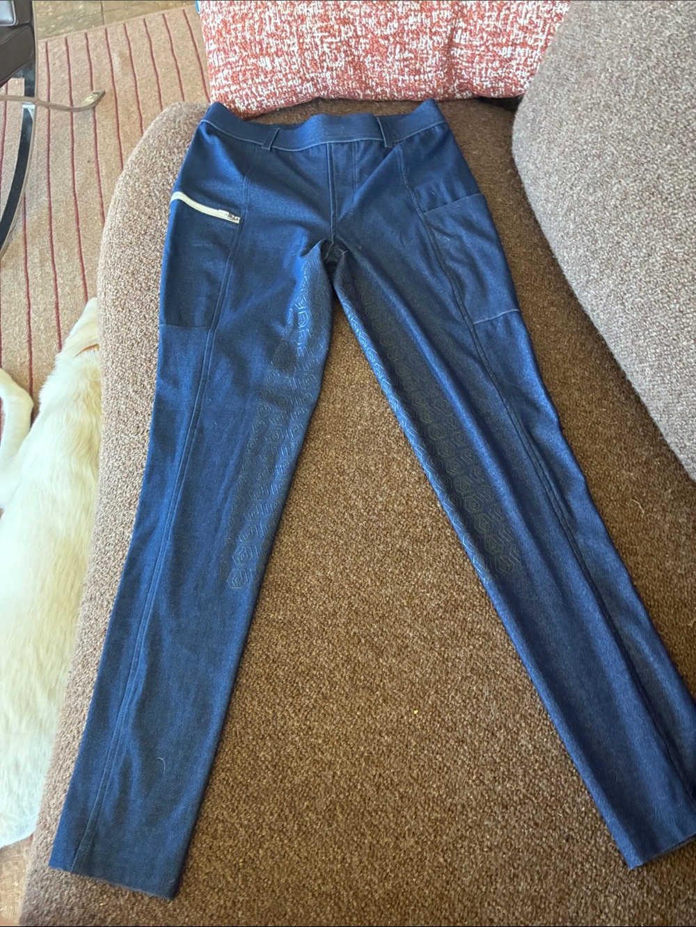 Women's “Denim” riding Leggings with Side Zip Pocket size S